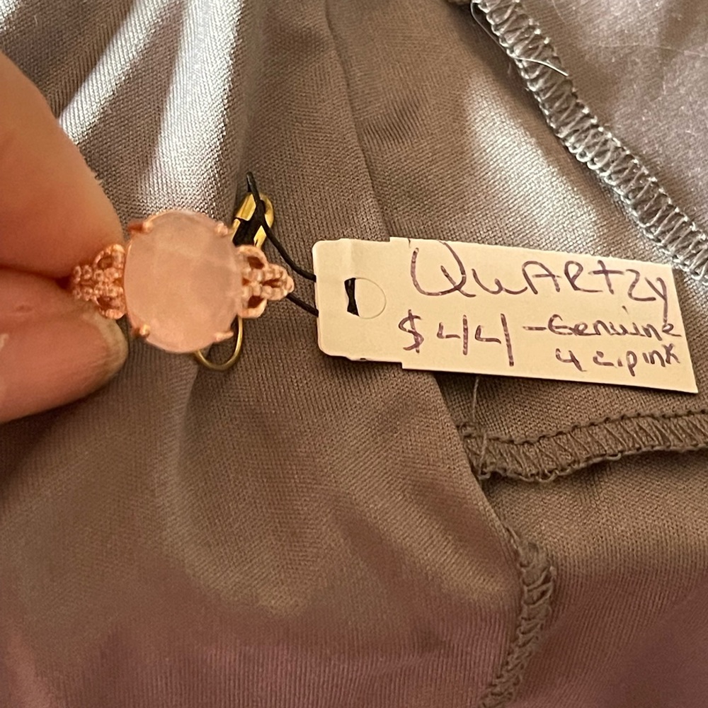Genuine pink quartz size 7